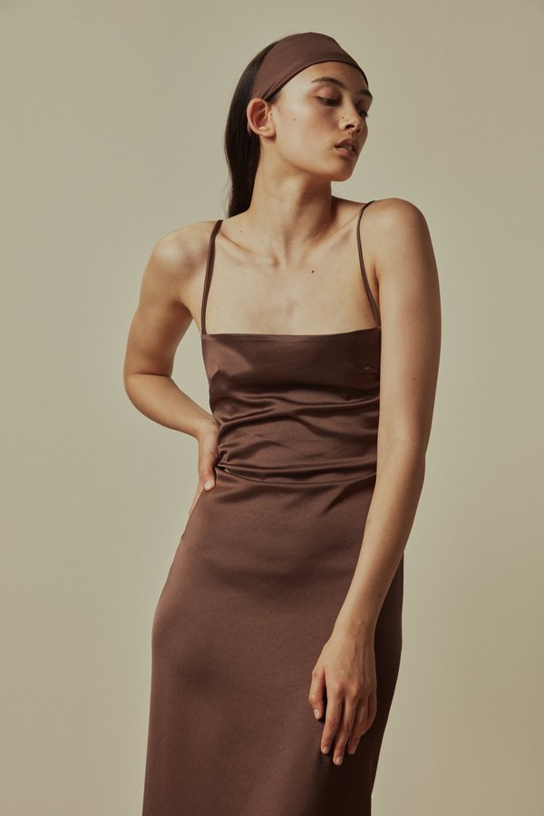 paris georgia brown dress Paris Georgia Brown Fabienne Midi Dress Brown / XS main image 1