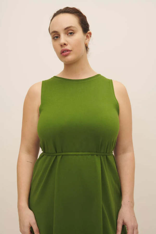 green emerald velvet dress Kowtow Harmony Dress Ivy – Hall Concept Store main image 1