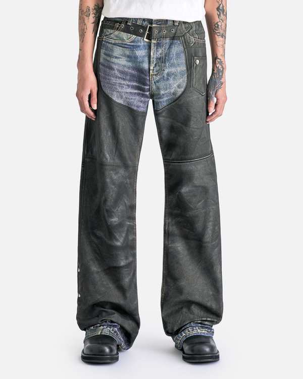 Acne Studios Washed Loose Fit Printed Trousers - Black | Garmentory