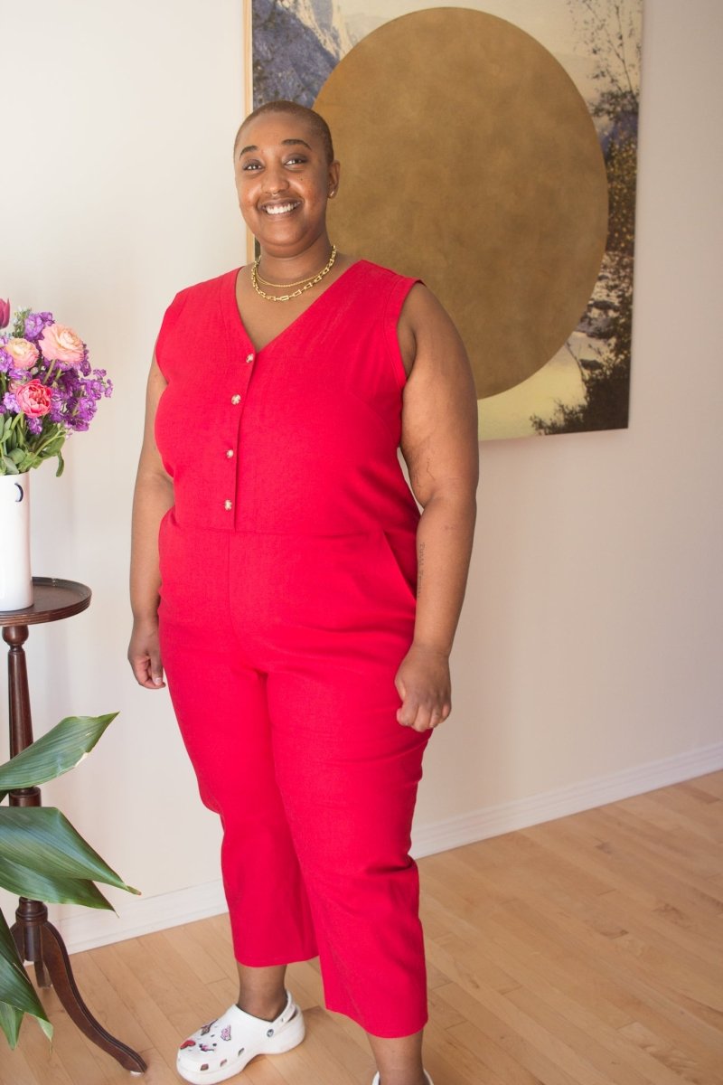 Birds of North America Myna Jumpsuit - Red | Garmentory