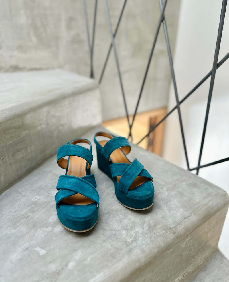 Coclico Lacine Wedge - Azure Coclico Lacine Wedge - Azure