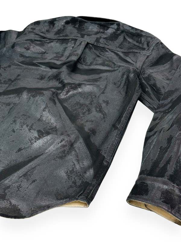 Helmut Lang FOILED DENIM SHIRT JACKET - Black | Garmentory