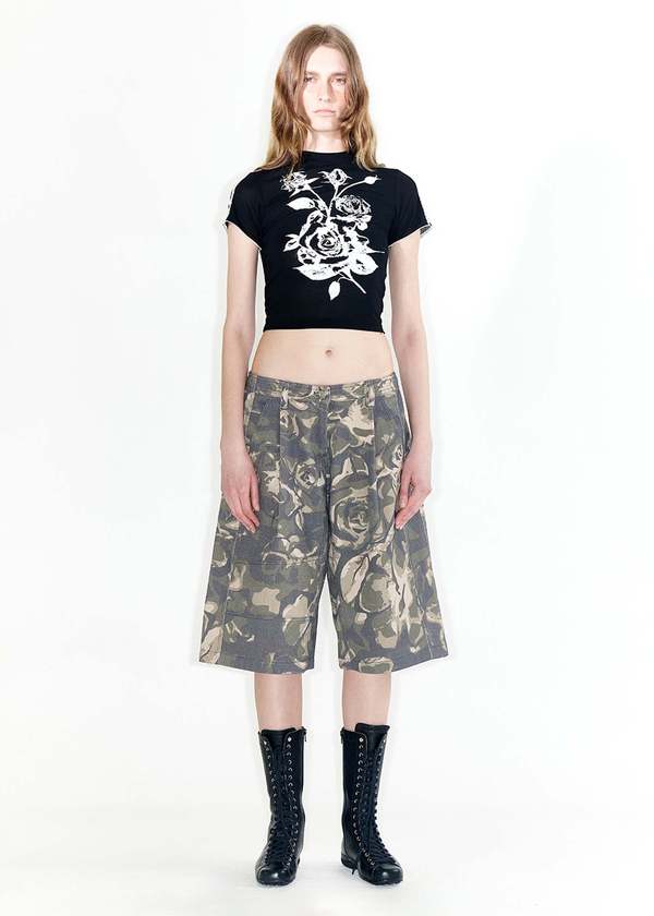 OPEN YY Oversized Shorts - Green Camo | Garmentory