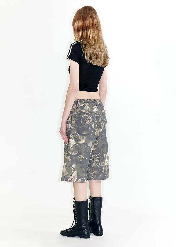 OPEN YY Oversized Shorts - Green Camo | Garmentory