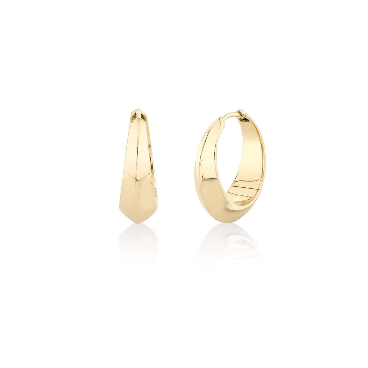 Lizzie Mandler Fine Jewelry Large Crescent Hoop - Yellow Gold 
