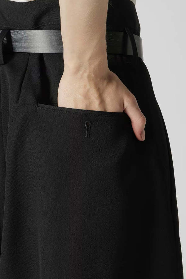 Y's Wool Gabardine High Waist Belted Pants | Garmentory Y's Wool Gabardine High Waist Belted Pants | Garmentory