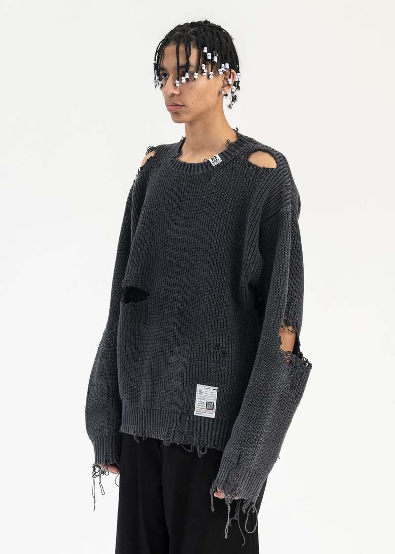 トップス mihara yasuhiro Bleached Knit Sweater Maison MIHARA YASUHIRO - ブリーチドニットセーター - Bleached