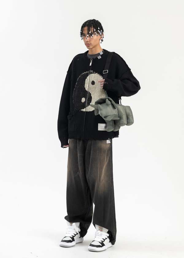 Mihara Yasuhiro LIGHT DENIM WIDE PANTS - BLACK | Garmentory