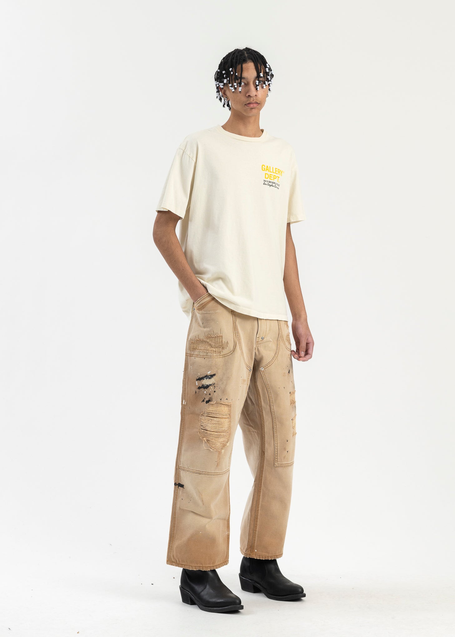GALLERY DEPT. Branko Tan Distressed Painted Carpenters - Tan 