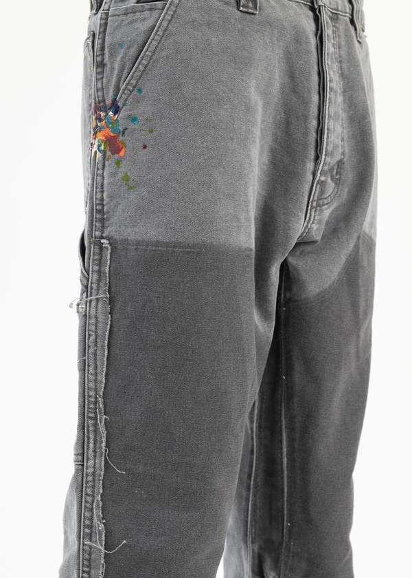 GALLERY DEPT. グレー ワークパンツ Gallery Department GD Logo Flare Sweatpants Charcoal Grey White