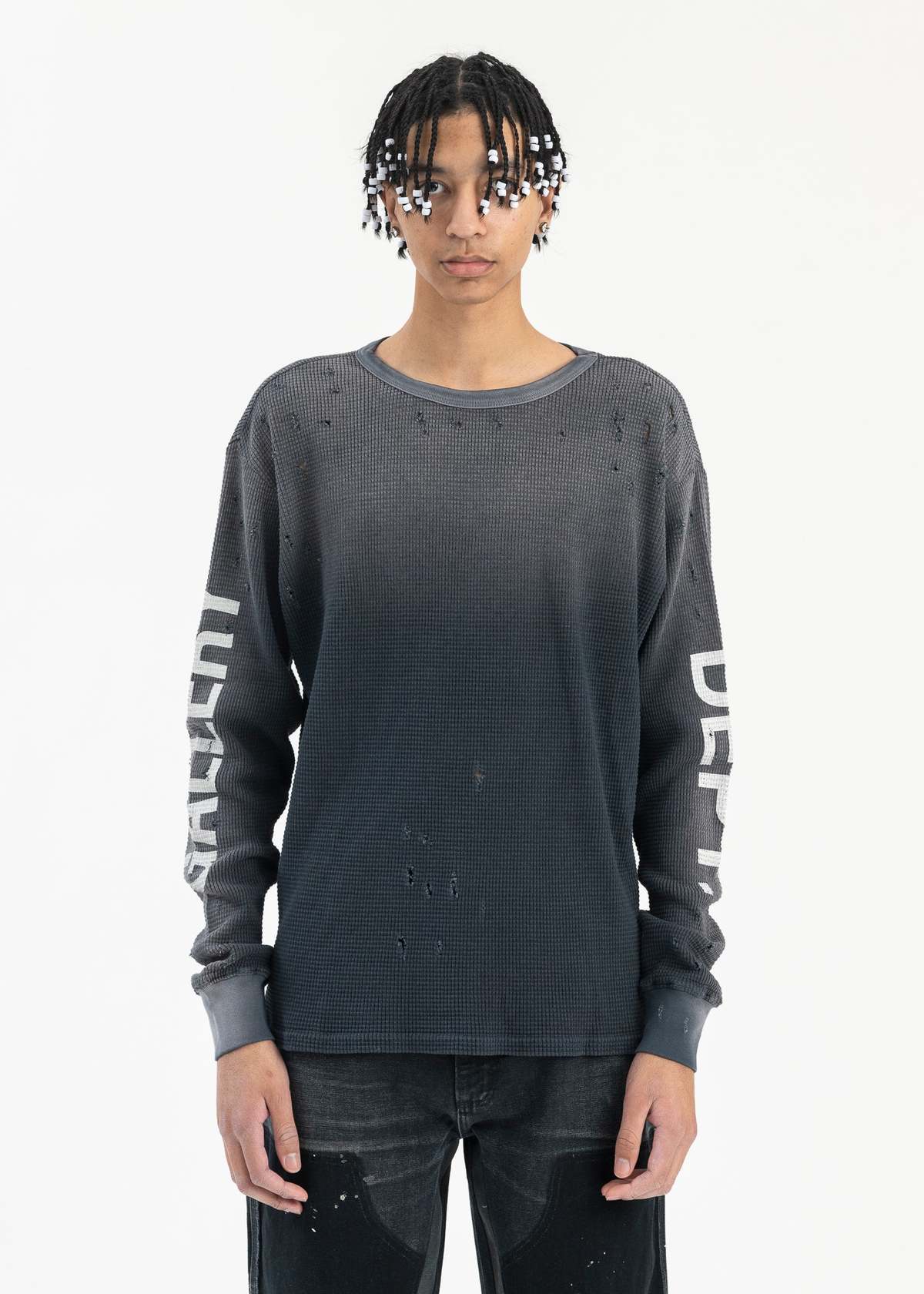 【GALLERY DEPT.】URCLE サーマル L/S GALLERY DEPT. Urcle Thermal Sweatshirt | Grey | FARFETCH