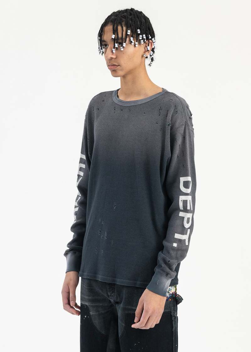 トップス Gallery Dept. Thermal L/S T-shirt Gallery Dept. Logo Print Thermal L/S Tee White | Parallel