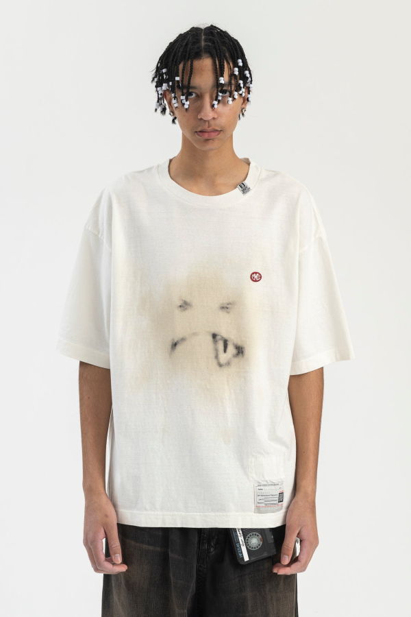 Mihara Yasuhiro SMILY FACE PRINTED TEE 2 - WHITE