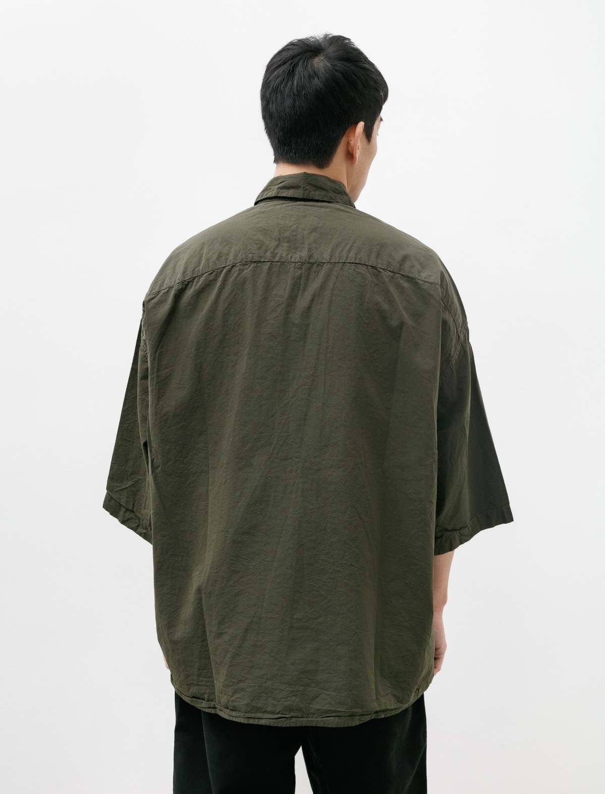 CASEYCASEY 半袖シャツ カーキ casey vidalenc Casey Casey Mens April Paper Cotton Shirt - Dark Khaki | Garmentory