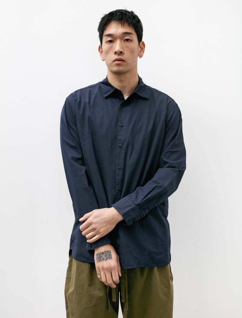 Casey Casey Mens Big Raccourcie Shirt - Navy | Garmentory