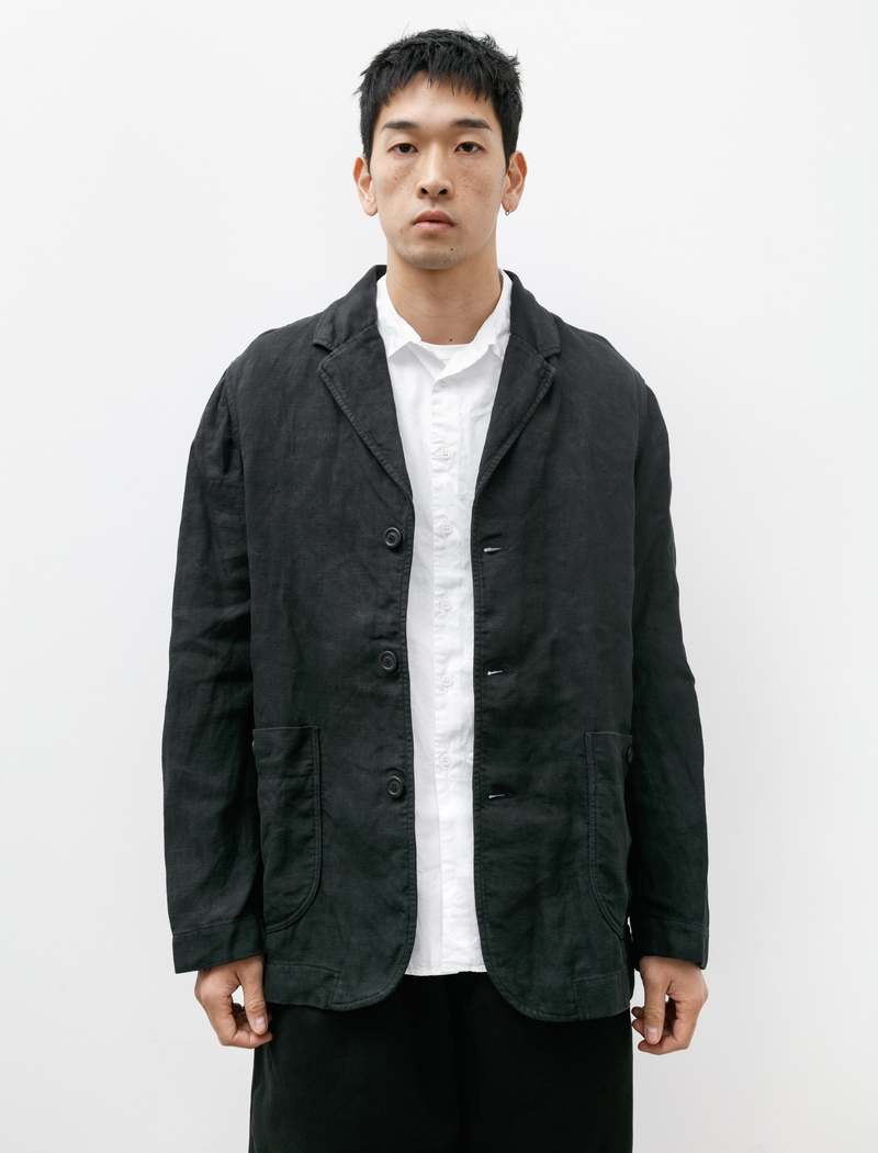 Casey Casey Mens Jakpat Hard Linen Jacket - Black | Garmentory