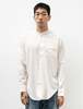Taiga Takahashi Mens Lot 104 Band Collar Shirt - Cotton Rayon Ivory - Thumbnail 1