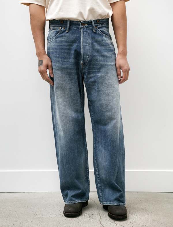 パンツ RHC DAMAGED INDIGO DENIM Skinny Distressed Denim Pants (KLMD-009-INDIGO)