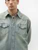 Acne Studios Relaxed Fit Denim Shirt - Blue/Beige - Thumbnail 4