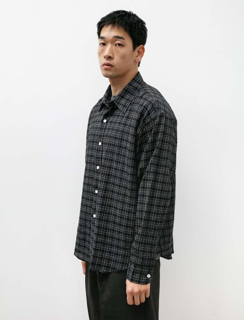 mfpen Vacation Shirt - Black Check | Garmentory 