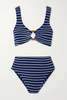 Hunza G Nadine Striped Bikini - Navy Stripe - Thumbnail 3