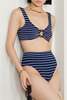 Hunza G Nadine Striped Bikini - Navy Stripe - Thumbnail 1