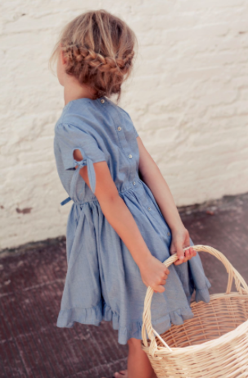 tocoto vintage denim dress Kids Tocoto Vintage Denim Dress