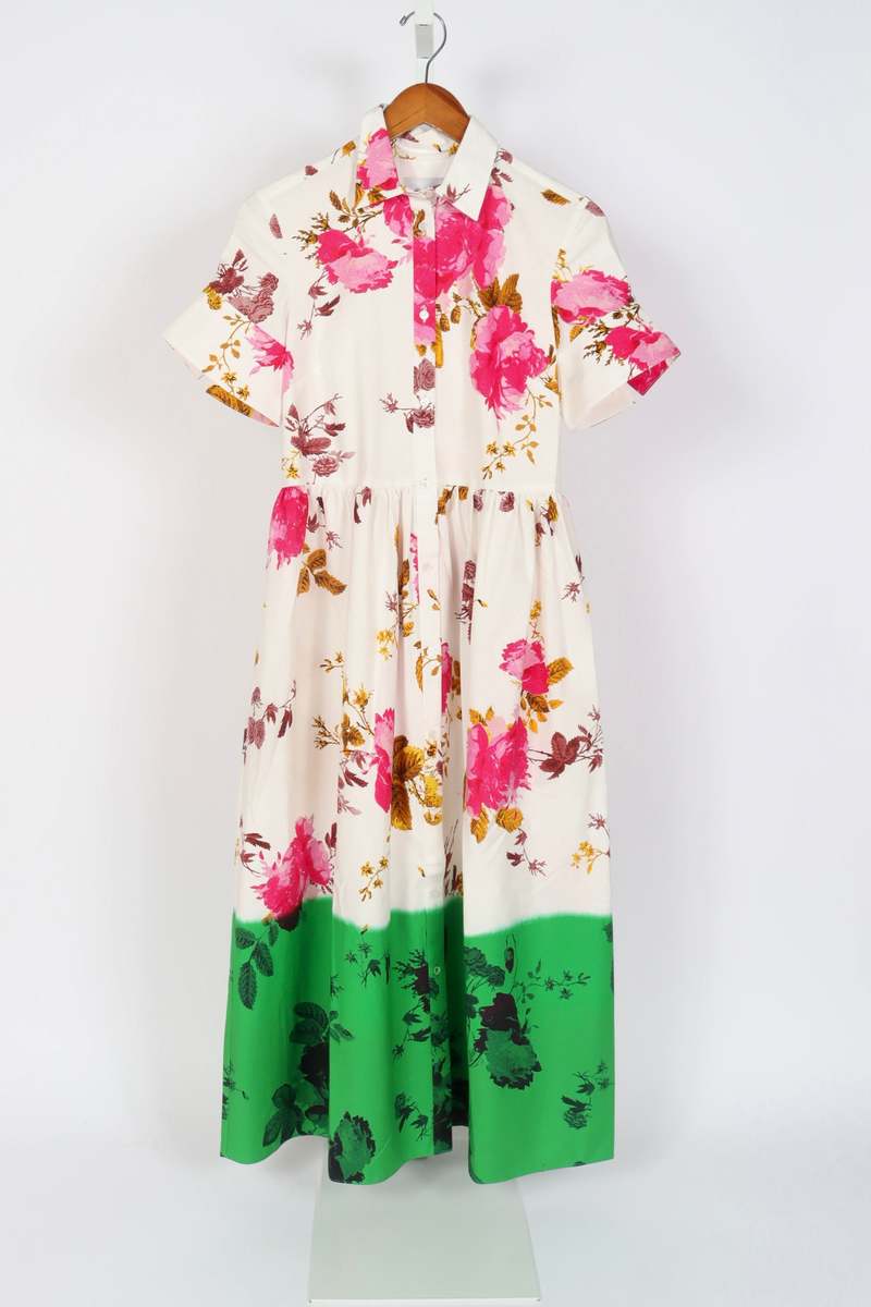 fit and flare shirt dress Joseph Ribkoff Floral Print Fit And Flare Shirt Dress Style 261147 main image 0