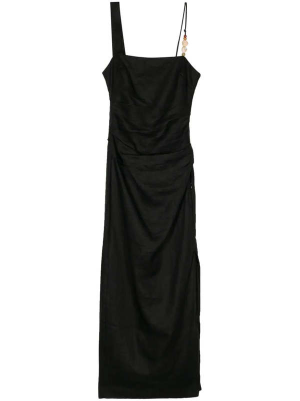 SIR. Antonia Beaded Midi Dress - Black | Garmentory