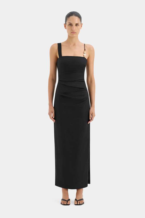 sir antonia beaded dress SIR. Midi a side split and ONAM2024 midi fuchsia dress One Dress:To Pair With The Alexandria Gown
