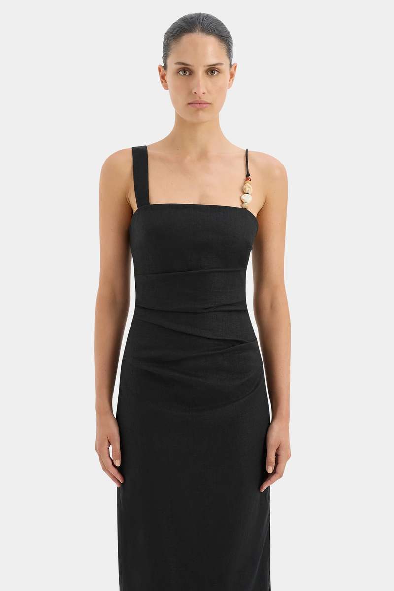 sir beaded dress Sir The Label Salvador Black Beaded Halter Dress main image 1