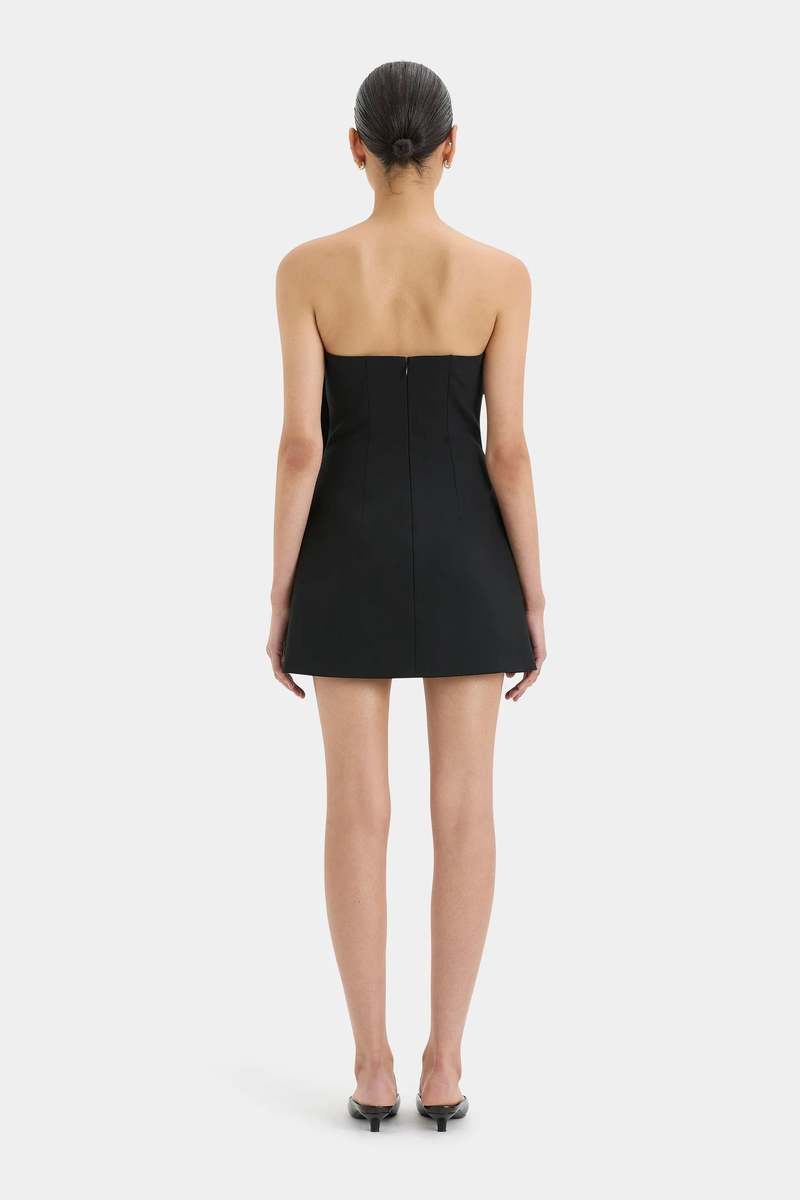 SIR. Leonardo Pleated Mini Dress - Black | Garmentory