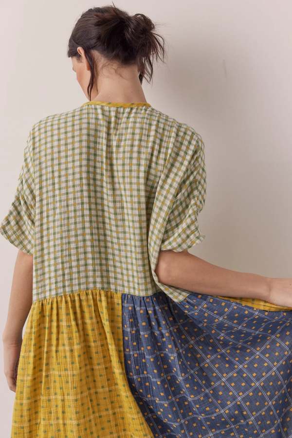 Amente Contrast Midi Dress - Multicoloured Plaid | Garmentory
