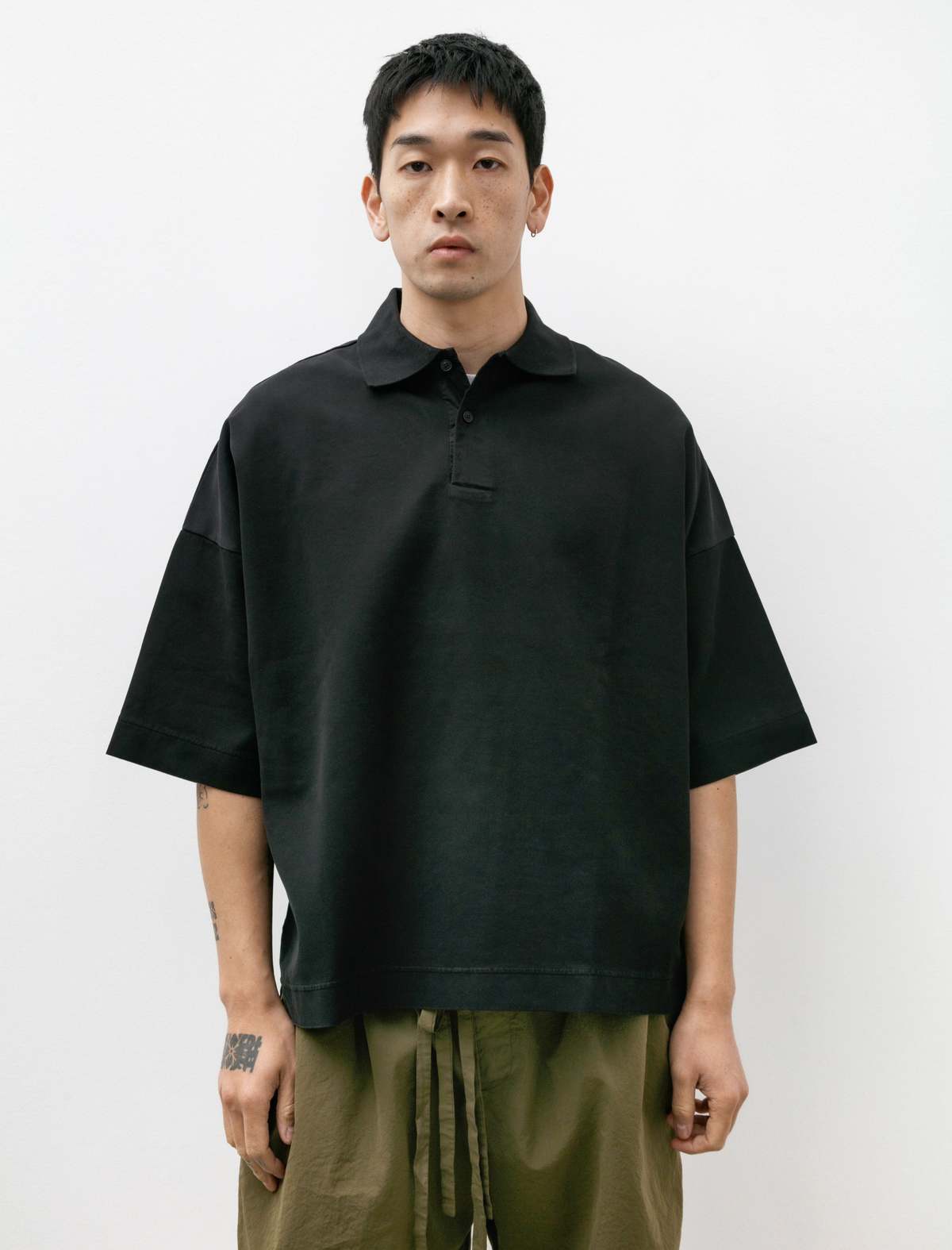 Casey Casey Mens Equerre Polo - Wiggle Black | Garmentory