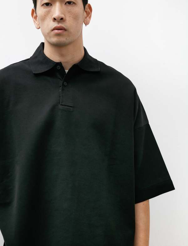 【CASEY CASEY】Big Polo Shirt Casey Casey Mens Equerre Polo - Wiggle Black | Garmentory