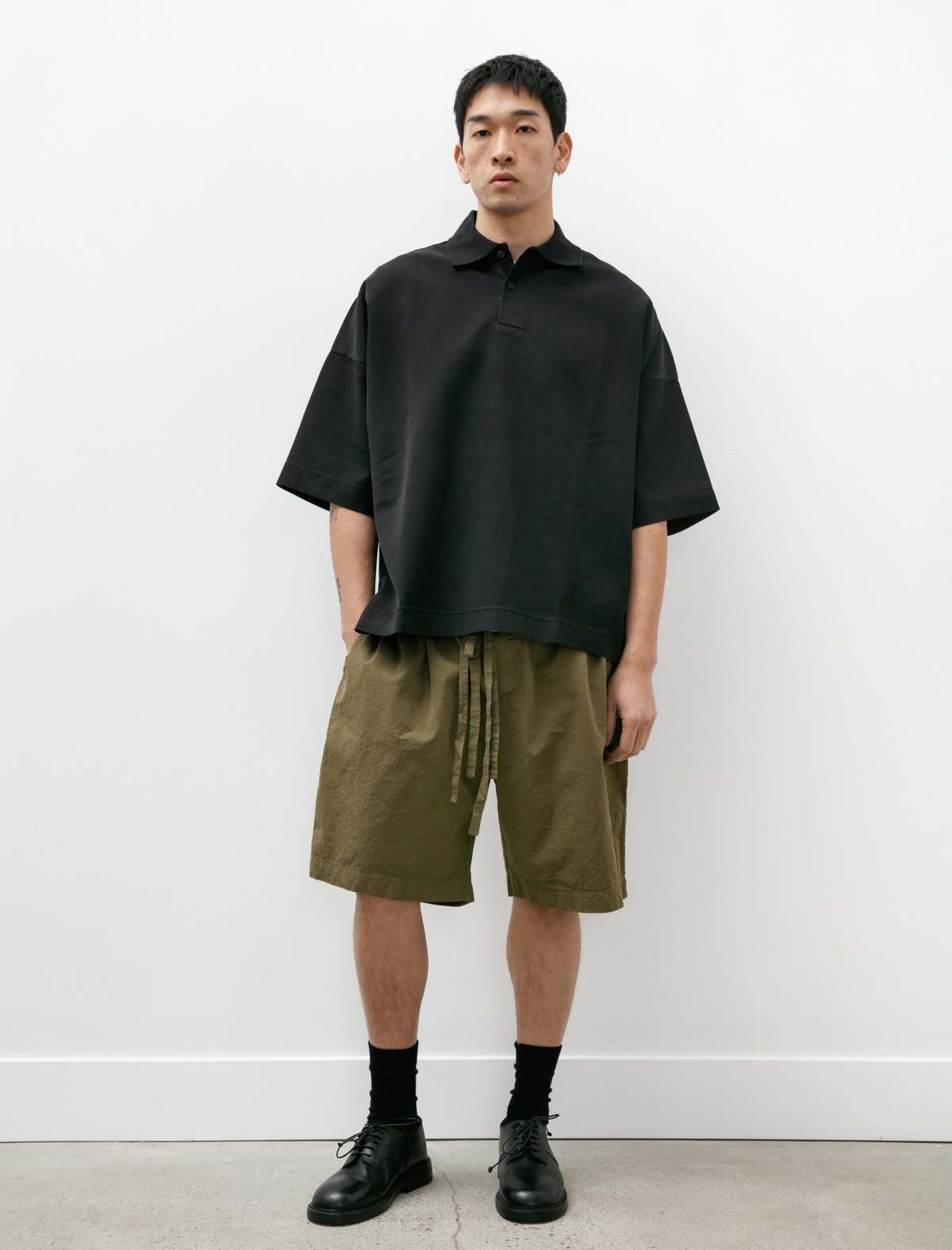 Casey Casey Mens Equerre Polo - Wiggle Black | Garmentory