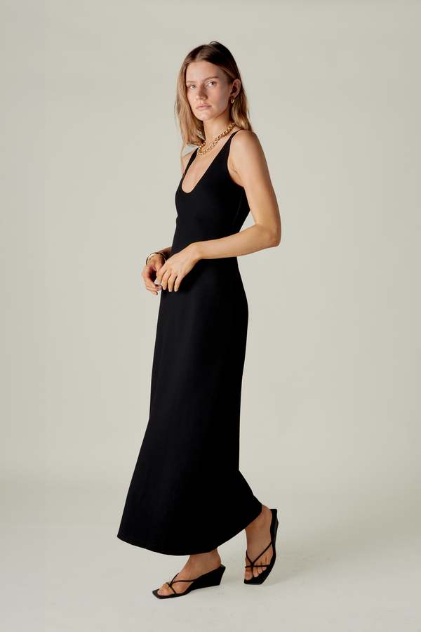 knee length dresses for ladies Leset Lauren Sleeveless Turtleneck Dress Black S