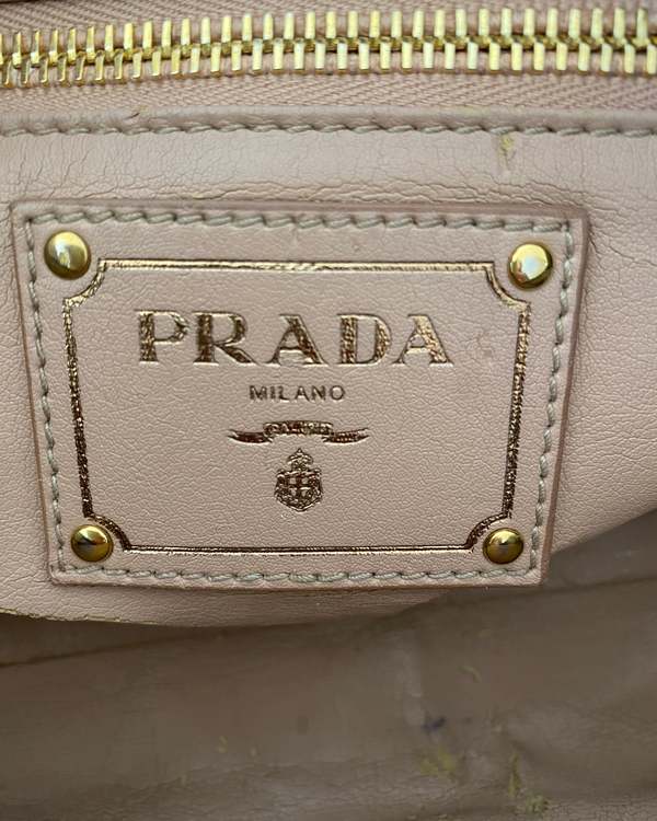 Vintage Y2K PRADA Vitello Shine Black Shoulder Bag With Gold