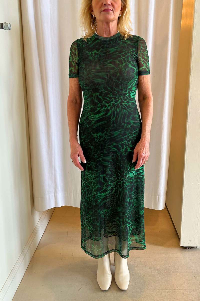 No.6 Mads Dress - Emerald Animal Mesh | Garmentory