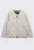 TAION Military Zip V Neck Soft Shell Down Jacket - Off White - Thumbnail 1