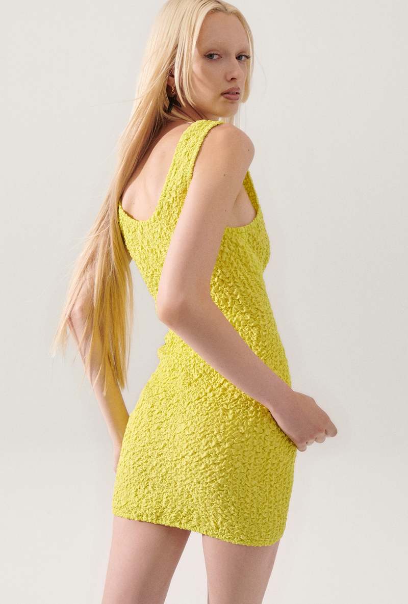 Silk Laundry Popcorn Mini Dress - Absinthe