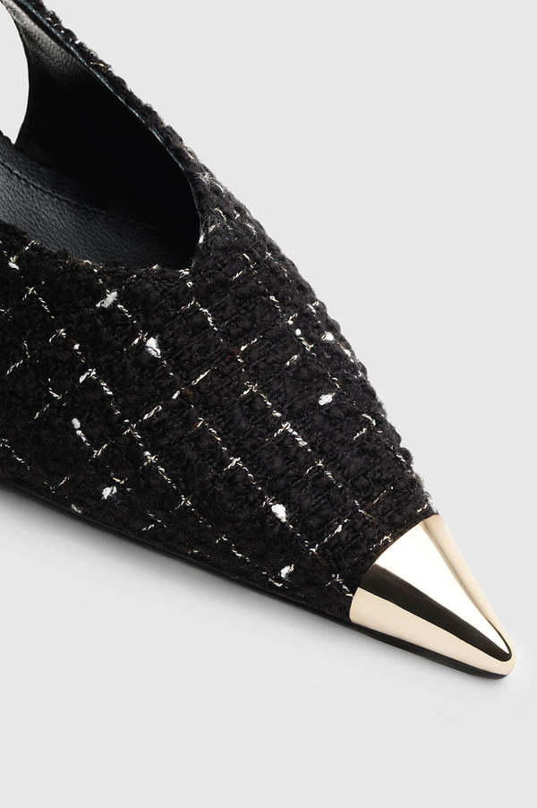 サンダル・ミュール ANINE BING SS25 ZOEY SLING BACK RIBBON (A1410790BLK1 BLACK) ANINE BING Zoey Slingback Heels - Black Patent