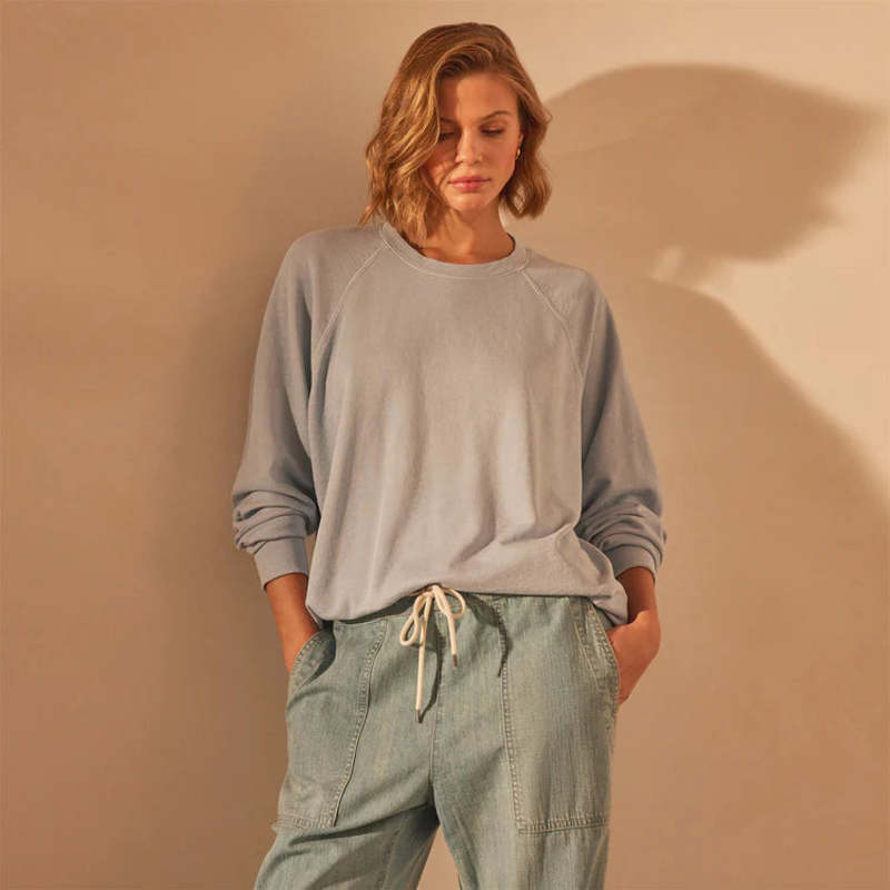 ★ ★ Women's Archive Logo French Terry Relaxed F James Perse French Terry Relaxed Sweatshirt - Open Sky
