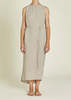 Black Crane Obi Linen Dress - Ash - Thumbnail 3
