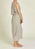 Black Crane Obi Linen Dress - Ash - Thumbnail 5