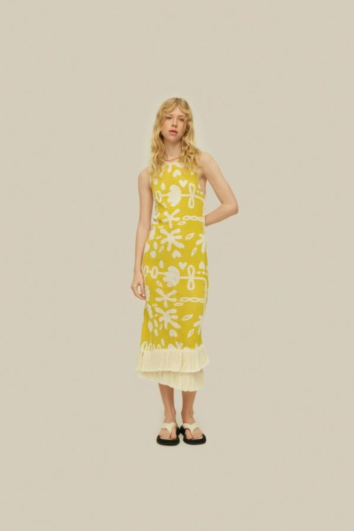 OAS Ari Slip Net Dress - Galbanum - Image 2 of 7