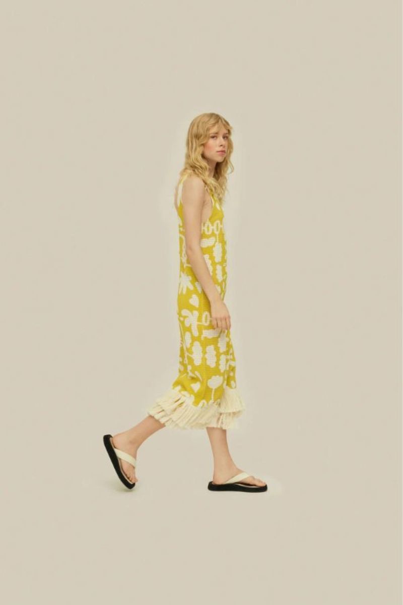 OAS Ari Slip Net Dress - Galbanum