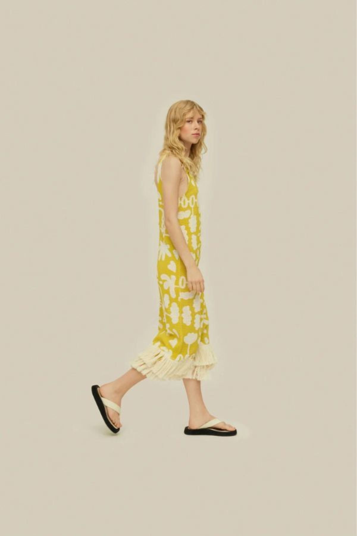 OAS Ari Slip Net Dress - Galbanum - Image 3 of 7