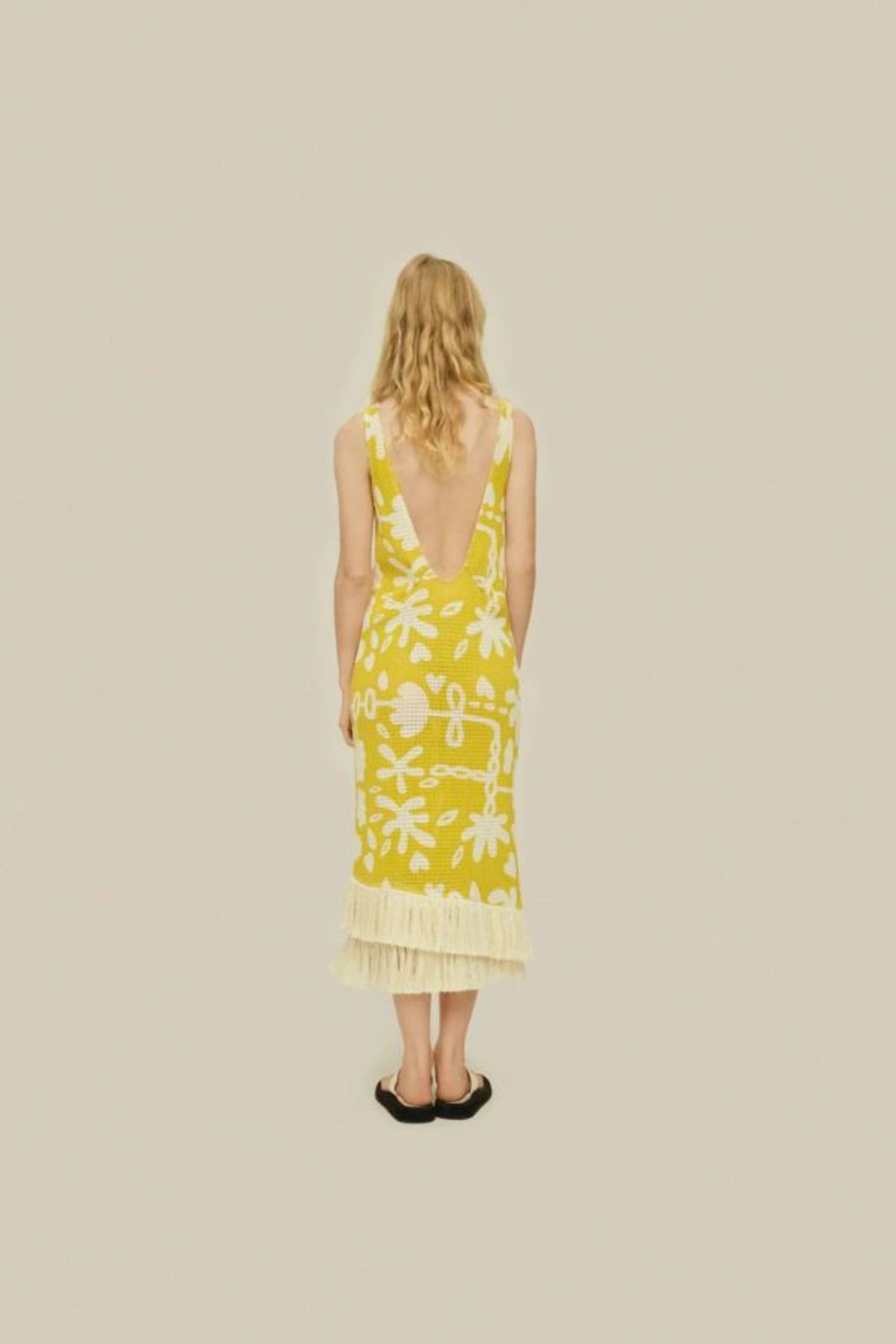 OAS Ari Slip Net Dress - Galbanum - Image 4 of 7
