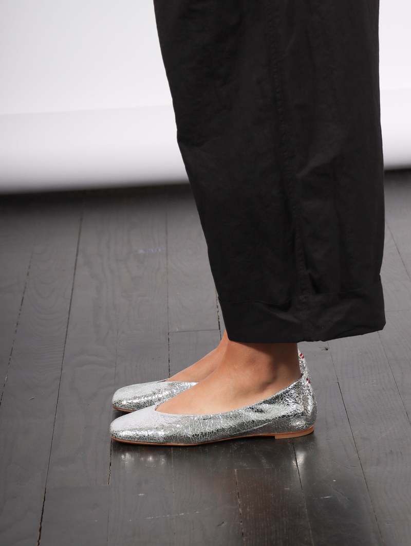 Halmanera Page Ballet Flat - Silver | Garmentory